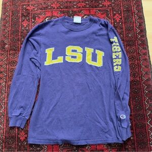 Vintage Champion LSU Purple Long-Sleeve Tigers Shirt